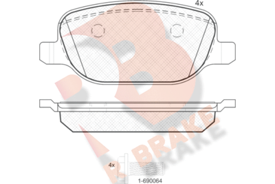 RB1780 R BRAKE Комплект тормозных колодок, дисковый тормоз