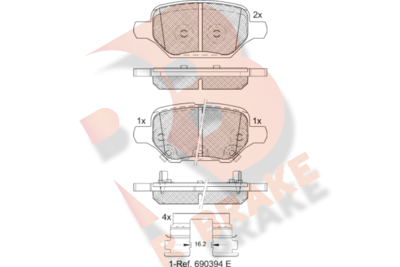 RB2370 R BRAKE Комплект тормозных колодок, дисковый тормоз