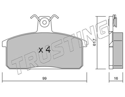 0280 TRUSTING Комплект тормозных колодок, дисковый тормоз