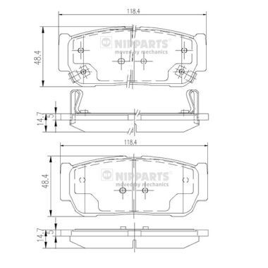 N3610402 NIPPARTS Комплект тормозных колодок, дисковый тормоз