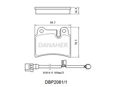 DBP20611 DANAHER Комплект тормозных колодок, дисковый тормоз