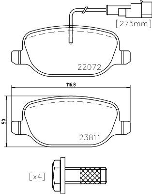 MDB3816 MINTEX Комплект тормозных колодок, дисковый тормоз