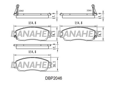 DBP2046 DANAHER Комплект тормозных колодок, дисковый тормоз