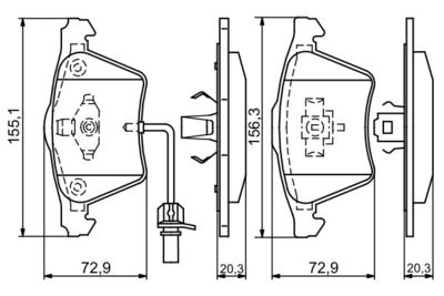 0986424806 BOSCH Комплект тормозных колодок, дисковый тормоз