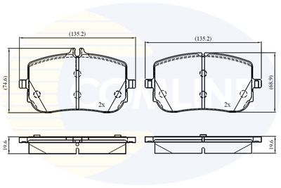 CBP02862 COMLINE Комплект тормозных колодок, дисковый тормоз