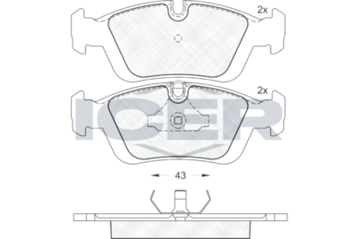 180801 ICER Комплект тормозных колодок, дисковый тормоз
