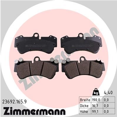 236921659 ZIMMERMANN Комплект тормозных колодок, дисковый тормоз