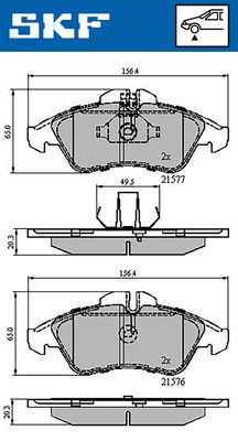 VKBP80254 SKF Комплект тормозных колодок, дисковый тормоз