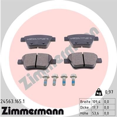 245631651 ZIMMERMANN Комплект тормозных колодок, дисковый тормоз