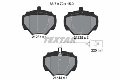 2123701 TEXTAR Комплект тормозных колодок, дисковый тормоз