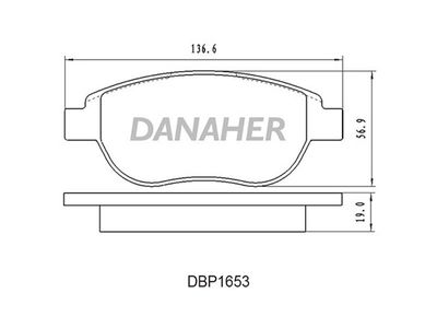 DBP1653 DANAHER Комплект тормозных колодок, дисковый тормоз