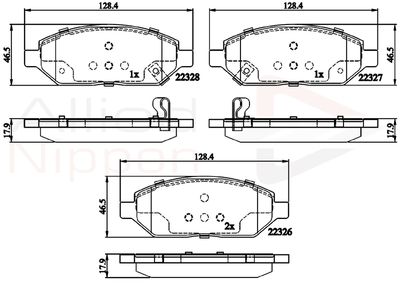 ADB32326 COMLINE Комплект тормозных колодок, дисковый тормоз