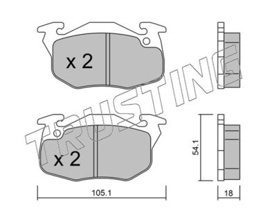 0395 TRUSTING Комплект тормозных колодок, дисковый тормоз