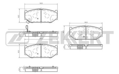 BS2434 ZEKKERT Комплект тормозных колодок, дисковый тормоз