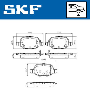 VKBP90528A SKF Комплект тормозных колодок, дисковый тормоз