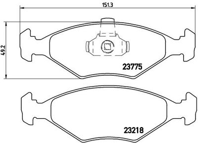 P23123 BREMBO Комплект тормозных колодок, дисковый тормоз