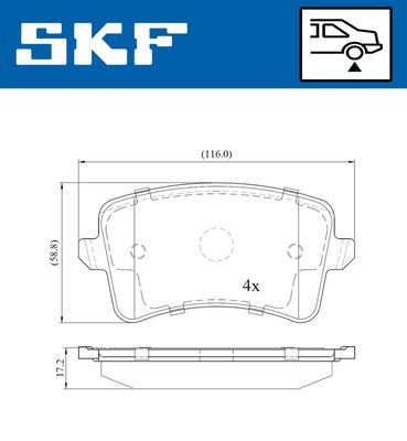 VKBP90150 SKF Комплект тормозных колодок, дисковый тормоз