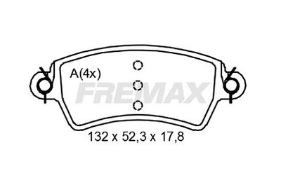 FBP1225 FREMAX Комплект тормозных колодок, дисковый тормоз