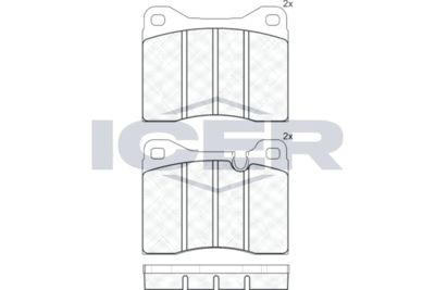 180304 ICER Комплект тормозных колодок, дисковый тормоз