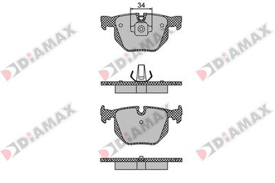 N09460 DIAMAX Комплект тормозных колодок, дисковый тормоз