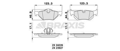 AA0052 BRAXIS Комплект тормозных колодок, дисковый тормоз