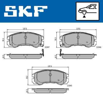 VKBP80590A SKF Комплект тормозных колодок, дисковый тормоз