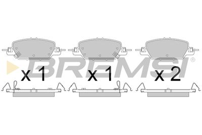 BP3808 BREMSI Комплект тормозных колодок, дисковый тормоз