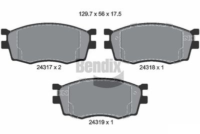 BPD2127 BENDIX Braking Комплект тормозных колодок, дисковый тормоз