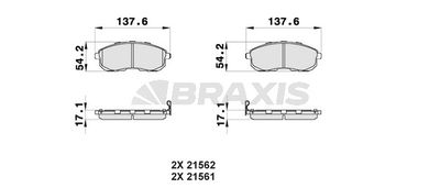 AB0154 BRAXIS Комплект тормозных колодок, дисковый тормоз