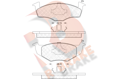 RB1178 R BRAKE Комплект тормозных колодок, дисковый тормоз