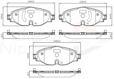 ADB02158 COMLINE Комплект тормозных колодок, дисковый тормоз