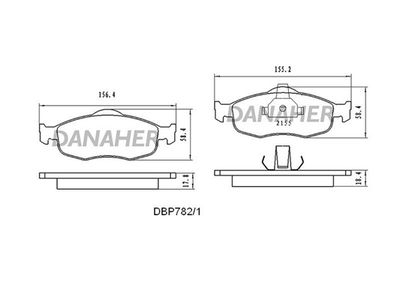 DBP7821 DANAHER Комплект тормозных колодок, дисковый тормоз