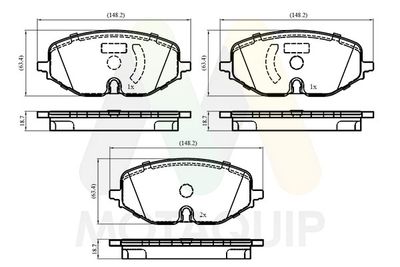 LVXL2060 MOTAQUIP Комплект тормозных колодок, дисковый тормоз