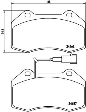 P23117 BREMBO Комплект тормозных колодок, дисковый тормоз