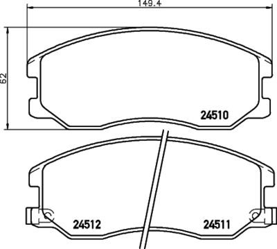 8DB355028581 HELLA PAGID Комплект тормозных колодок, дисковый тормоз