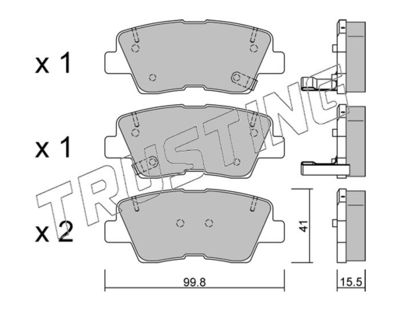 9030 TRUSTING Комплект тормозных колодок, дисковый тормоз
