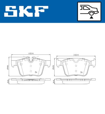 VKBP90142 SKF Комплект тормозных колодок, дисковый тормоз