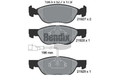 BPD1160 BENDIX Braking Комплект тормозных колодок, дисковый тормоз