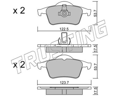 3570 TRUSTING Комплект тормозных колодок, дисковый тормоз