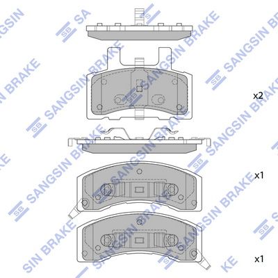 SP1288 Hi-Q Комплект тормозных колодок, дисковый тормоз