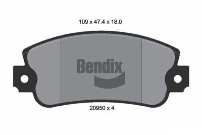 BPD1111 BENDIX Braking Комплект тормозных колодок, дисковый тормоз