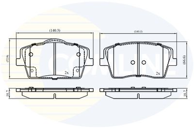 CBP02394 COMLINE Комплект тормозных колодок, дисковый тормоз