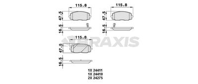 AB0052 BRAXIS Комплект тормозных колодок, дисковый тормоз