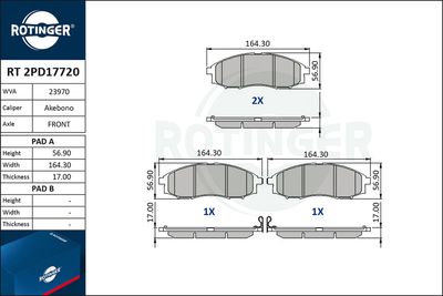 RT2PD17720 ROTINGER Комплект тормозных колодок, дисковый тормоз