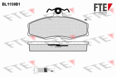 BL1159B1 FTE Комплект тормозных колодок, дисковый тормоз