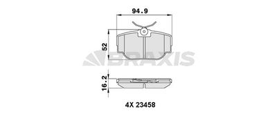 AA0262 BRAXIS Комплект тормозных колодок, дисковый тормоз