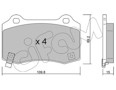 8222516 CIFAM Комплект тормозных колодок, дисковый тормоз