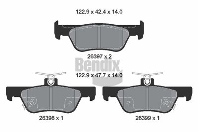 BPD1667 BENDIX Braking Комплект тормозных колодок, дисковый тормоз