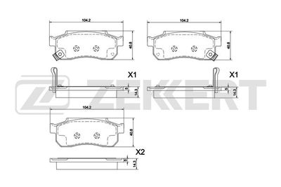 BS1294 ZEKKERT Комплект тормозных колодок, дисковый тормоз