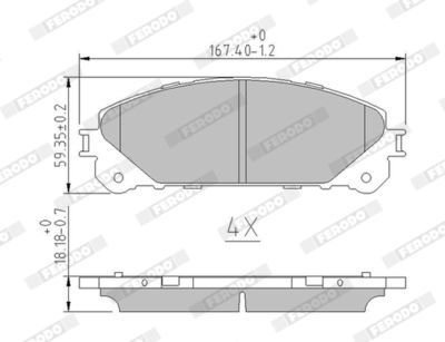 FDB4354 FERODO Комплект тормозных колодок, дисковый тормоз